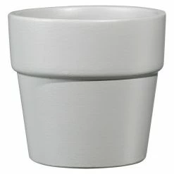 BAUHAUS SK Übertopf Rund Lima Außenmaß (Ø X H): 7 X 7 Cm, Zartgrau, Keramik, Matt