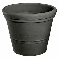 BAUHAUS Geli Pflanztopf Milano Außenmaß (Ø X H): 29,5 X 23,5 Cm, Kunststoff, Anthrazit