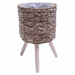 BAUHAUS Übertopf Rund Außenmaß (Ø X H): 25 X 37 Cm, Natur, Naturmaterialien