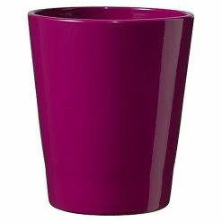 BAUHAUS SK Orchideentopf Merina Candy Außenmaß (Ø X H): 14 X 15 Cm, Keramik, Brombeere, Glänzend