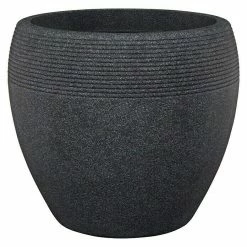 BAUHAUS Scheurich Pflanztopf Lineo Außenmaß (Ø X H): 40 X 32,7 Cm, Kunststoff, Schwarz