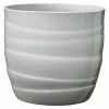 BAUHAUS SK Barletta Übertopf Rund Außenmaß (Ø X H): 21 X 20 Cm, Hellgrau, Glänzend