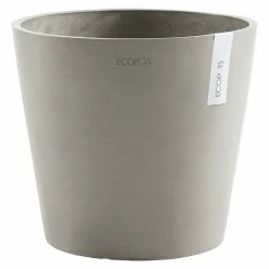 BAUHAUS Ecopots Amsterdam Pflanztopf Außenmaß (Ø X H): 40 X 35 Cm, Kunststoff, Taupe