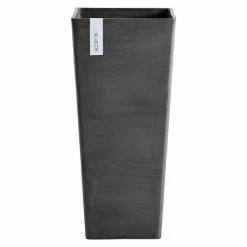 BAUHAUS Ecopots Pflanzsäule Eckig Rotterdam High Außenmaß (L X B X H): 32 X 32 X 70 Cm, Kunststoff, Dunkelgrau