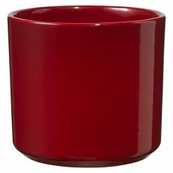 BAUHAUS SK Übertopf Rund Las Vegas Außenmaß (Ø X H): 8 X 7 Cm, Bordeaux, Keramik, Glänzend