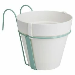 BAUHAUS Elho Loft Urban Pflanztopf Außenmaß (Ø X H): 20 X 19,8 Cm, Kunststoff, Weiß, Halterung