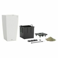 BAUHAUS Lechuza Cottage Pflanzsäule Eckig Cubico Außenmaß (L X B X H): 40 X 40 X 75 Cm, Kunststoff, Weiß