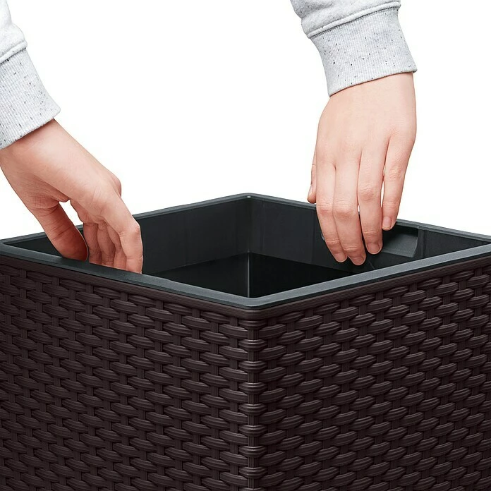 BAUHAUS Poétic Casa Mesh Pflanzensäule Außenmaß (L X B X H): 30 X 30 X 57 Cm, Kunststoff, Mokka – Bild 6