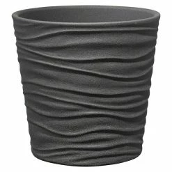 BAUHAUS SK Übertopf Rund Sonora Außenmaß (Ø X H): 10 X 8 Cm, Anthrazit, Keramik, Matt