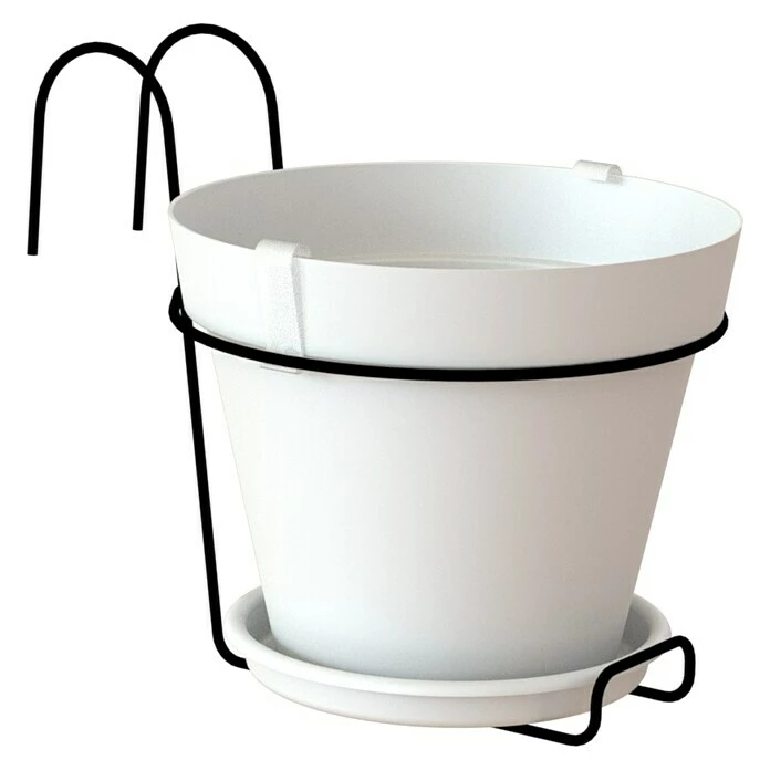 BAUHAUS Artevasi Capri Geländertopf Außenmaß (Ø X H): 20 X 18,9 Cm, Kunststoff, Weiß