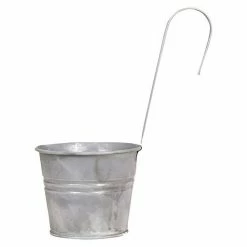 BAUHAUS Übertopf Rund Ø X H: 15,5 X 37 Cm, Grau, Metall