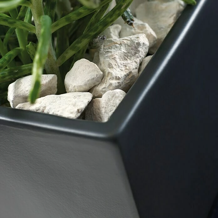 BAUHAUS SK Übertopf Eckig Las Vegas Außenmaß (L X B X H): 8 X 8 X 7 Cm, Keramik, Anthrazit, Glänzend – Bild 2