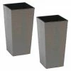 BAUHAUS Siena Garden Pflanzsäule Eckig Set Nizza Eco 2 X Pflanzsäule 30 X 30 X 57 Cm, Kunststoff, Grau