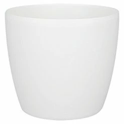 BAUHAUS Elho Brussels Übertopf Rund Außenmaß (Ø X H): 16 X 15 Cm, Weiß, Glänzend