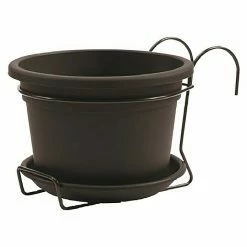 BAUHAUS Geländertopf Ø X H: 14 X 20 Cm, Anthrazit