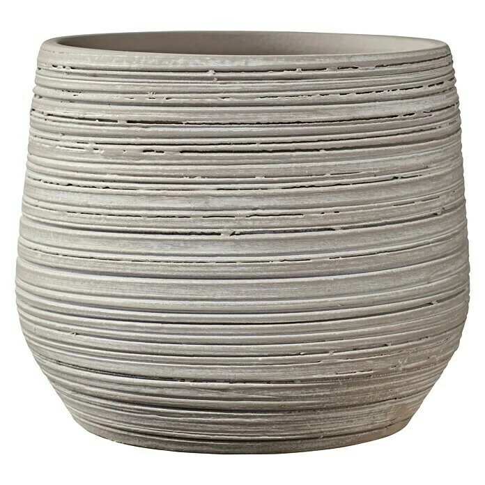 BAUHAUS Soendgen Keramik Übertopf Rund Ravenna Außenmaß (Ø X H): 12 X 11 Cm, Greige, Keramik