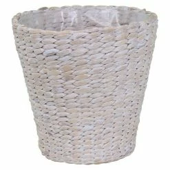 BAUHAUS A.H.G. Pflanzkorb Außenmaß (Ø X H): 23 X 25 Cm, Naturmaterialien, Waschweiss