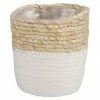 BAUHAUS Übertopf Rund Rachel Außenmaß (Ø X H): 14 X 14 Cm, Natur/Weiß