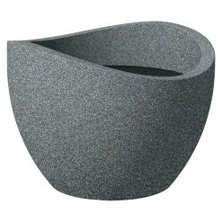 BAUHAUS Scheurich Pflanztopf Wave Globe Außenmaß (Ø X H): 40 X 29,7 Cm, Kunststoff, Schwarz Granit