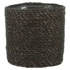 BAUHAUS Übertopf Rund Atlantic Außenmaß (Ø X H): 16 X 16 Cm, Dunkelgrau