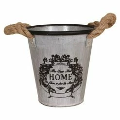 BAUHAUS Übertopf Rund Home Ø X H: 17 X 17 Cm, Grau, Zink