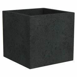 BAUHAUS Scheurich Pflanzkübel Eckig C-Cube Außenmaß (L X B X H): 28,5 X 28,5 X 27 Cm, Kunststoff, Schwarz