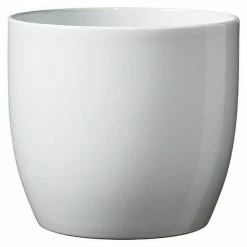 BAUHAUS SK Übertopf Rund Basel Full Colore Außenmaß (Ø X H): 14 X 13 Cm, Weiß, Keramik, Glänzend