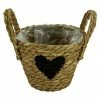 BAUHAUS Pflanzkorb Herz Außenmaß (Ø X H): 17,5 X 19 Cm, Naturmaterialien, Natur/Schwarz