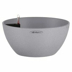 BAUHAUS Lechuza Color Pflanzschale Rund Cubeto Außenmaß (Ø X H): 39,5 X 18,3 Cm, Kunststoff, Steingrau