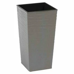 BAUHAUS Siena Garden Pflanzsäule Eckig Nizza Eco 30 X 30 X 57 Cm, Kunststoff, Grau