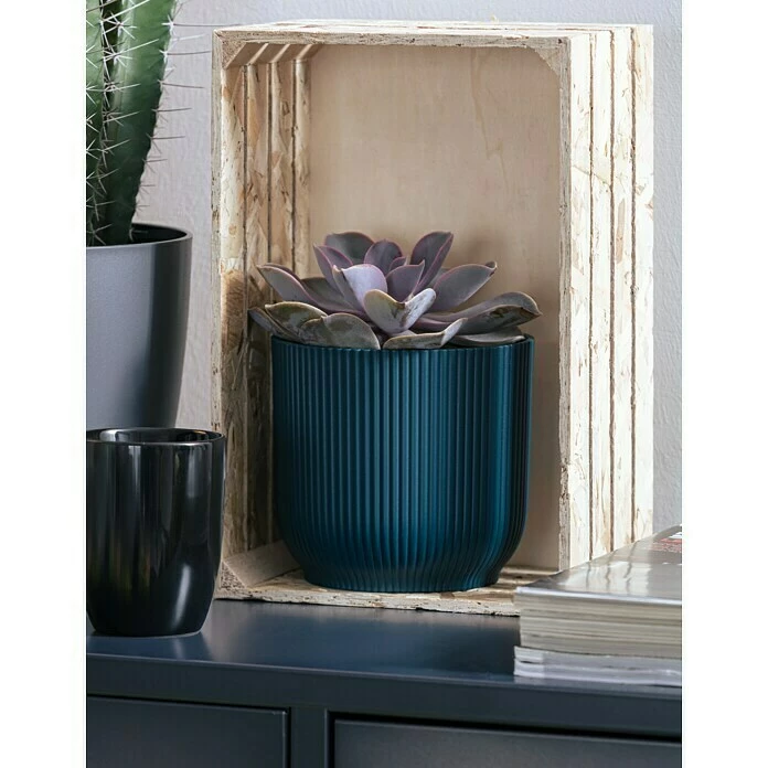 BAUHAUS Elho Pflanztopf Vibes Fold Außenmaß (Ø X H): 16 X 15 Cm, Kunststoff, Tiefblau – Bild 3