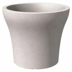 BAUHAUS Scheurich Pflanzkübel Rund Stone Außenmaß (Ø X H): 39 X 33,2 Cm, Kunststoff, Taupe Granit