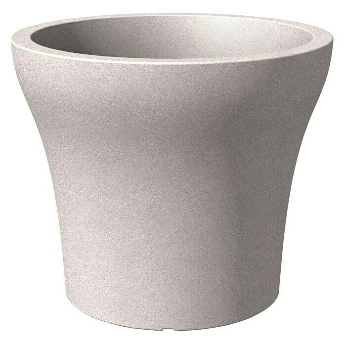 BAUHAUS Scheurich Pflanzkübel Rund Stone Außenmaß (Ø X H): 39 X 33,2 Cm, Kunststoff, Taupe Granit
