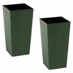 BAUHAUS Siena Garden Pflanzsäule Eckig Set Nizza Eco 2 X Pflanzsäule 30 X 30 X 57 Cm, Kunststoff, Grün