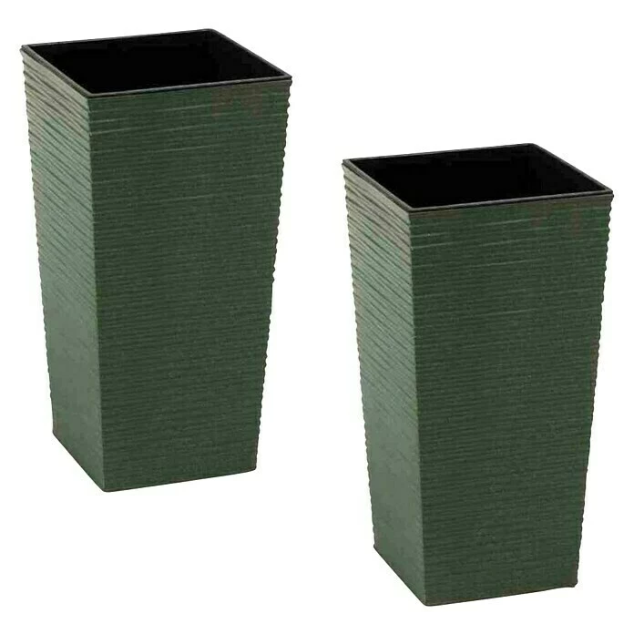 BAUHAUS Siena Garden Pflanzsäule Eckig Set Nizza Eco 2 X Pflanzsäule 30 X 30 X 57 Cm, Kunststoff, Grün