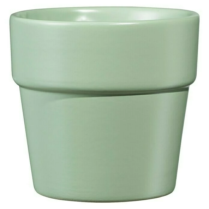 BAUHAUS SK Übertopf Rund Lima Außenmaß (Ø X H): 7 X 7 Cm, Lindgrün, Keramik, Matt