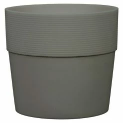 BAUHAUS Scheurich Übertopf Rund Groove Außenmaß (Ø X H): 28,5 X 26 Cm, Nero, Kunststoff