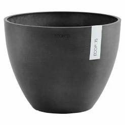BAUHAUS Ecopots Pflanztopf Antwerpen Außenmaß (Ø X H): 50 X 37,5 Cm, Kunststoff, Dunkelgrau