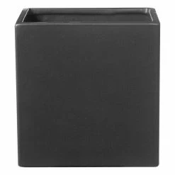 BAUHAUS SK Übertopf Eckig Latina Außenmaß (L X B X H): 8 X 8 X 7 Cm, Keramik, Anthrazit, Matt