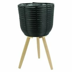BAUHAUS Pflanzkorb Außenmaß (Ø X H): 25 X 44,5 Cm, Kunststoff, Schwarz