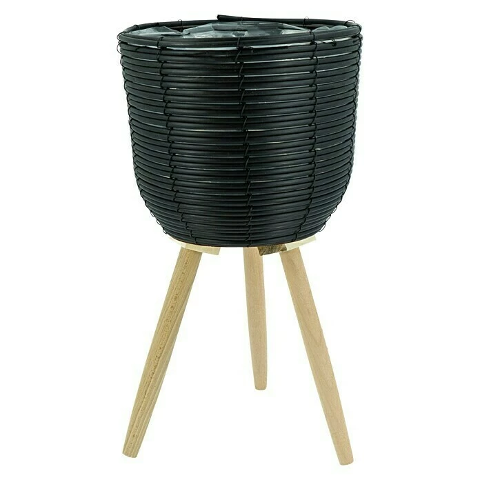 BAUHAUS Pflanzkorb Außenmaß (Ø X H): 25 X 44,5 Cm, Kunststoff, Schwarz