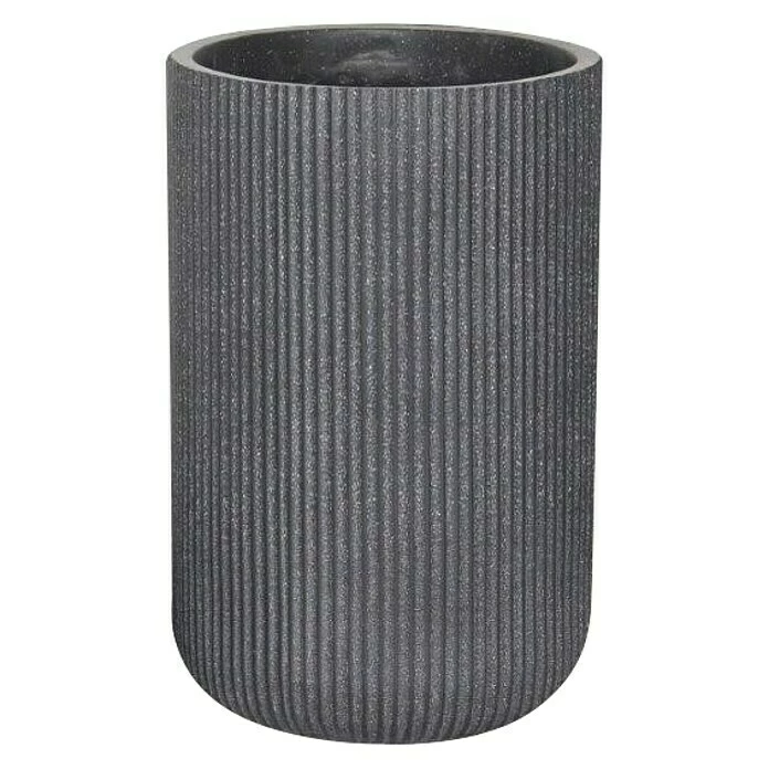 BAUHAUS Pflanztopf Vertical Stripe Außenmaß (Ø X H): 37,5 X 55,5 Cm, Verbundwerkstoff, Anthrazit