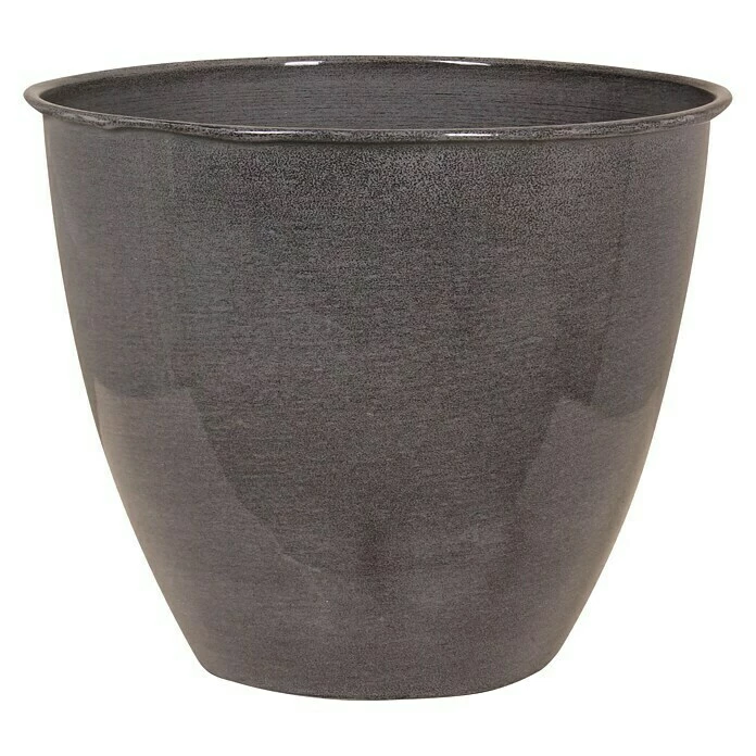BAUHAUS Übertopf Rund Ø X H: 26 X 33 Cm, Metall, Anthrazit