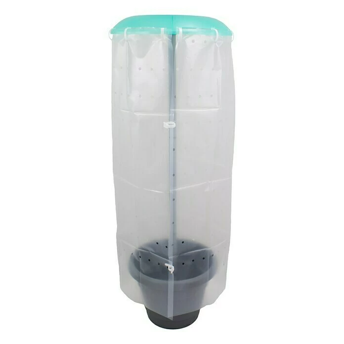 BAUHAUS KHW Tomatengewächshaus Tomatenhut & Pflanztopf 49 X 120 Cm, Kunststoff, Grau/Grün – Bild 2