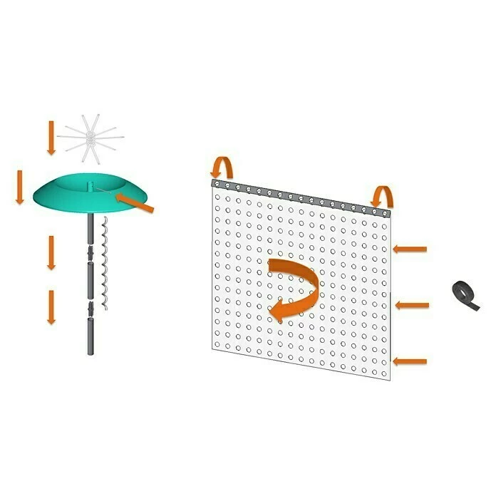 BAUHAUS KHW Tomatengewächshaus Tomatenhut & Pflanztopf 49 X 120 Cm, Kunststoff, Grau/Grün – Bild 4