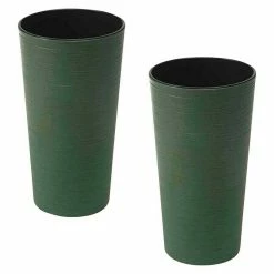 BAUHAUS Siena Garden Pflanzsäule Rund Set Locon Eco 2 X Pflanzsäule Ø25 X 46,5 Cm, Kunststoff, Grün