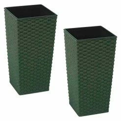 BAUHAUS Siena Garden Pflanzsäule Eckig Set Paris Eco 2 X Pflanzsäule 30 X 30 X 57 Cm, Kunststoff, Grün