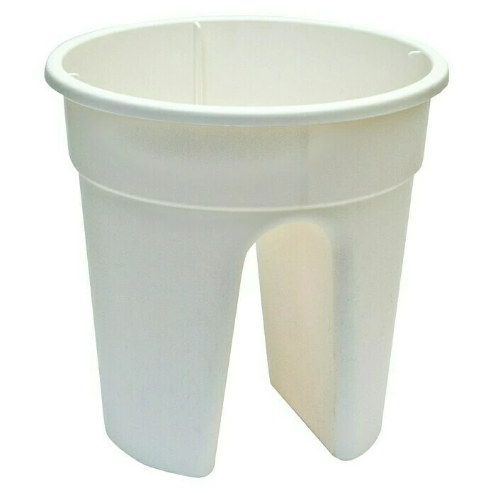 BAUHAUS KHW Geländertopf Flowerclip Außenmaß (Ø X H): 27 X 27,5 Cm, Kunststoff, Weiß