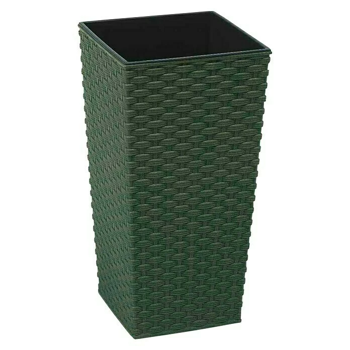 BAUHAUS Siena Garden Pflanzsäule Eckig Set Paris Eco 1 X Pflanzsäule 25 X 25 X 46,5 Cm, 1 X Pflanzsäule 30 X 30 X 57 Cm, Kunststoff, Grün – Bild 2