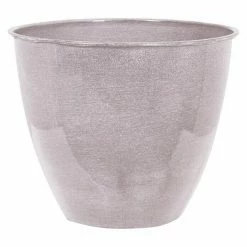 BAUHAUS Übertopf Rund Ø X H: 19 X 22 Cm, Metall, Grau